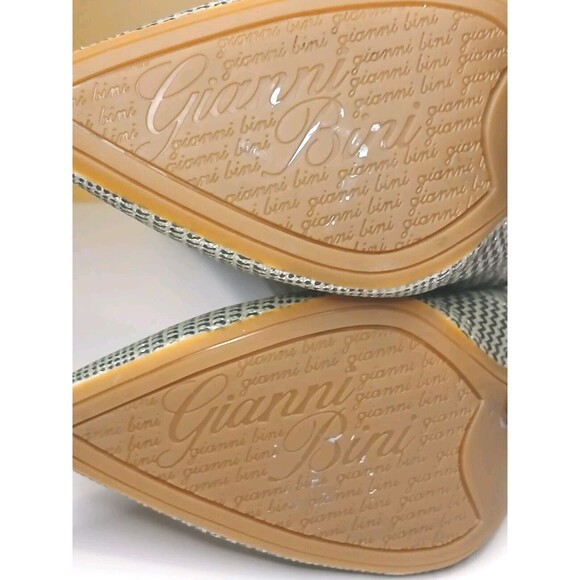 Gianni Bini Sz 6.5 Black White Metallic Houndstooth Tall Boots Mirror Heels EUC - Picture 13 of 16